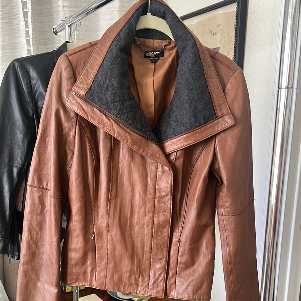 Trendy Brown Leather Jacket